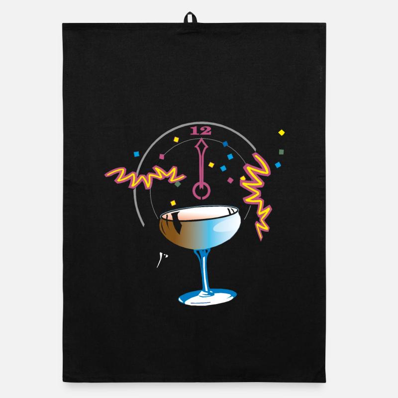 Neujahr Anstossen Konfetti Organic Geschirrtuch