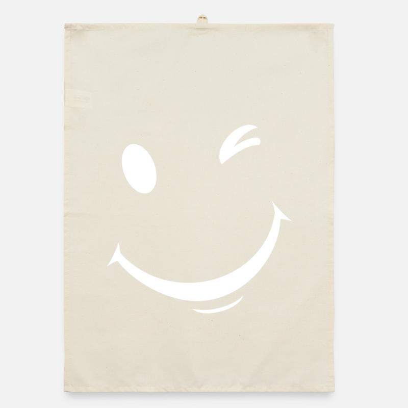 Expression de clin d’œil blanc Torchon bio