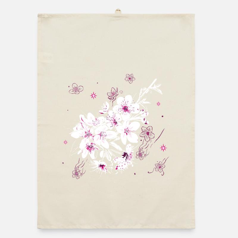 Cherry Blossom Sakura Spring Organic dish towel