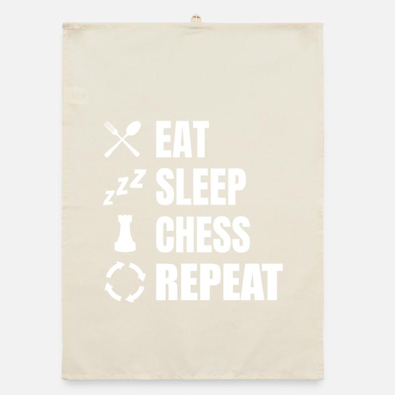 Eat Sleep Chess Repeat Organic dish towel