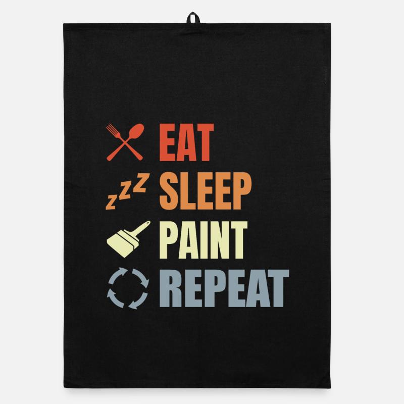 Eating, sleeping, painting, repeating Organic dish towel