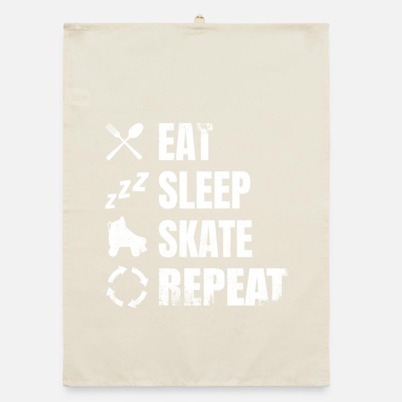 Essen Schlafen Roller Skating Organic Geschirrtuch