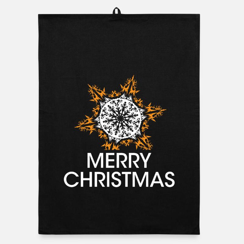 flocon de neige de Noël cristaux de Noël étoile icône Torchon bio