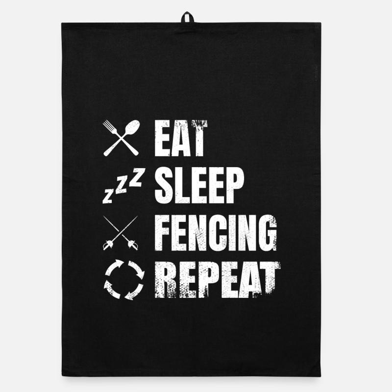 Fencing Daily Routine Organic dish towel