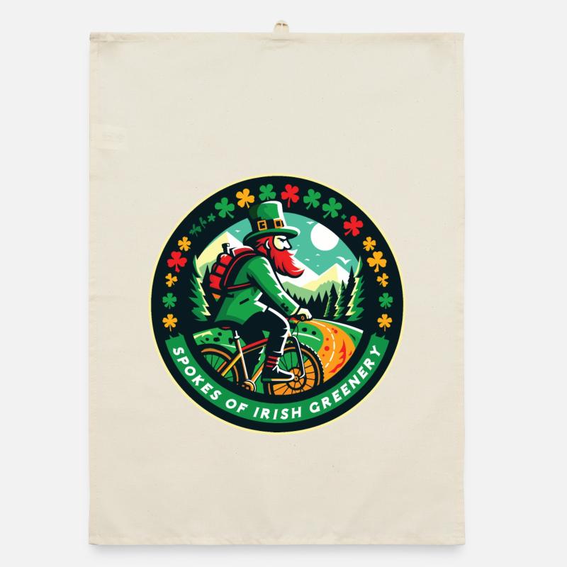 Irish St. Patrick’s Day Cycling Badge Organic dish towel