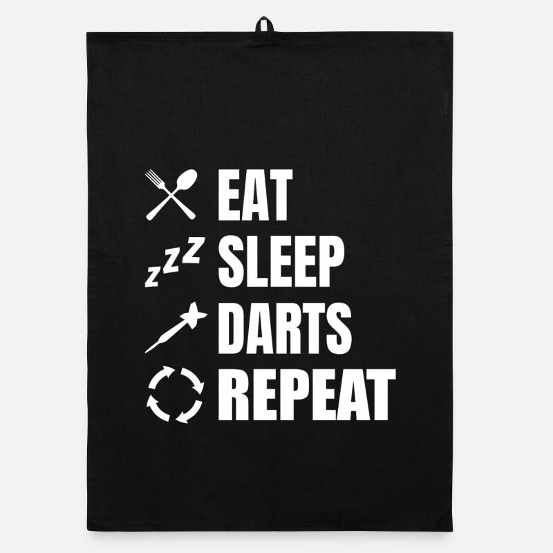Eating, sleeping, repeating darts Organic dish towel