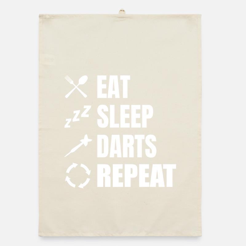 Manger, dormir, répéter les fléchettes Torchon bio