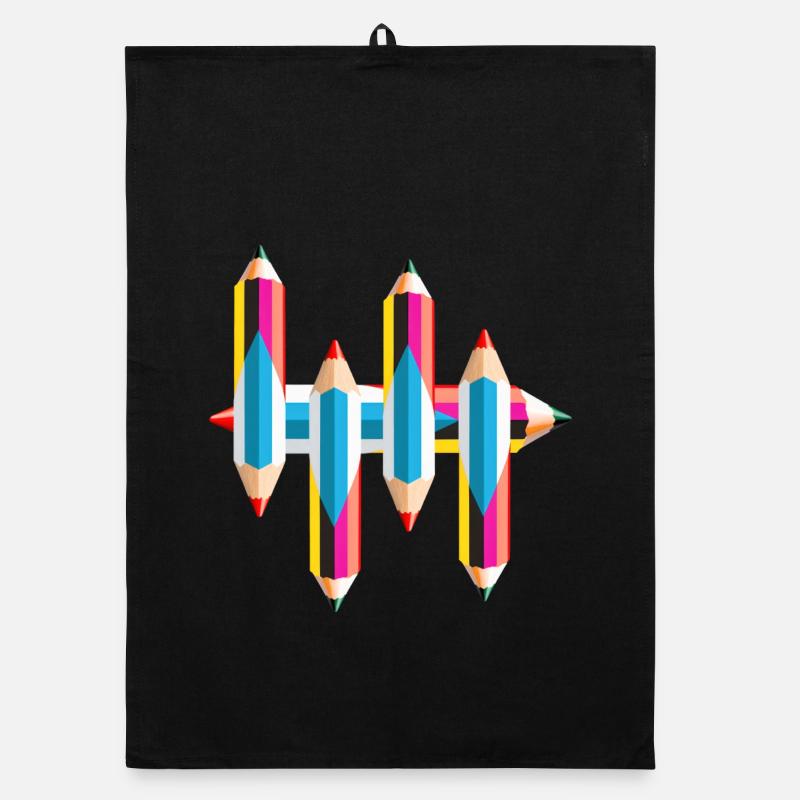 Bunte Malstifte Organic Geschirrtuch