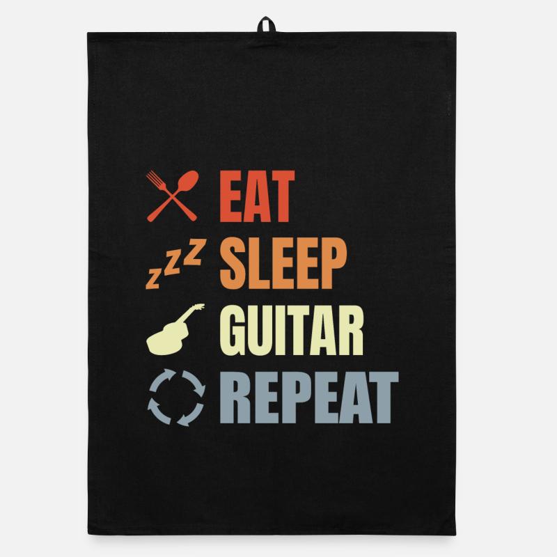 Eat Sleep Guitar Repeat Torchon bio