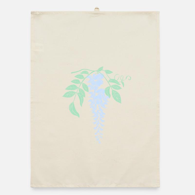 Blauregen Wisteria Blumen Organic Geschirrtuch