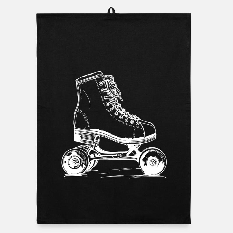 Roller Skates Drawing Organic dish towel