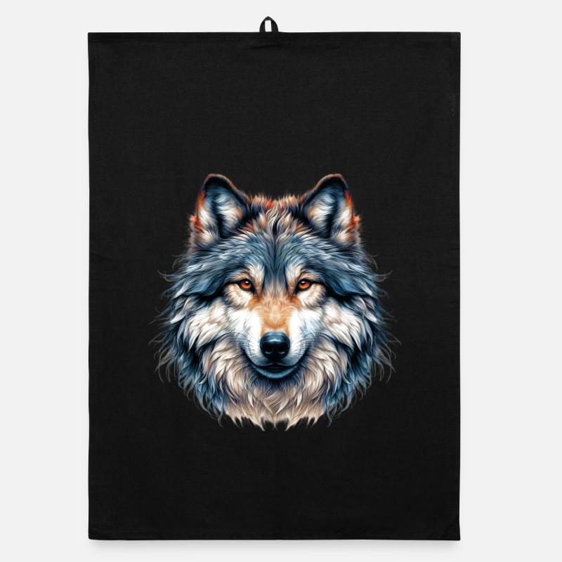 Wolf - Organic Geschirrtuch - Schwarz
