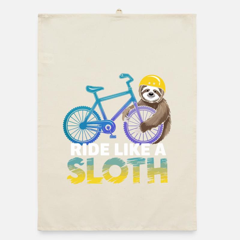 Sloth Biker with Helmet Organic dish towel