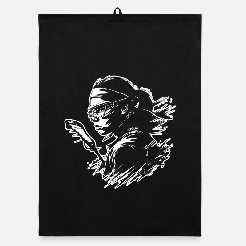 Lacrosse player Organic dish towel