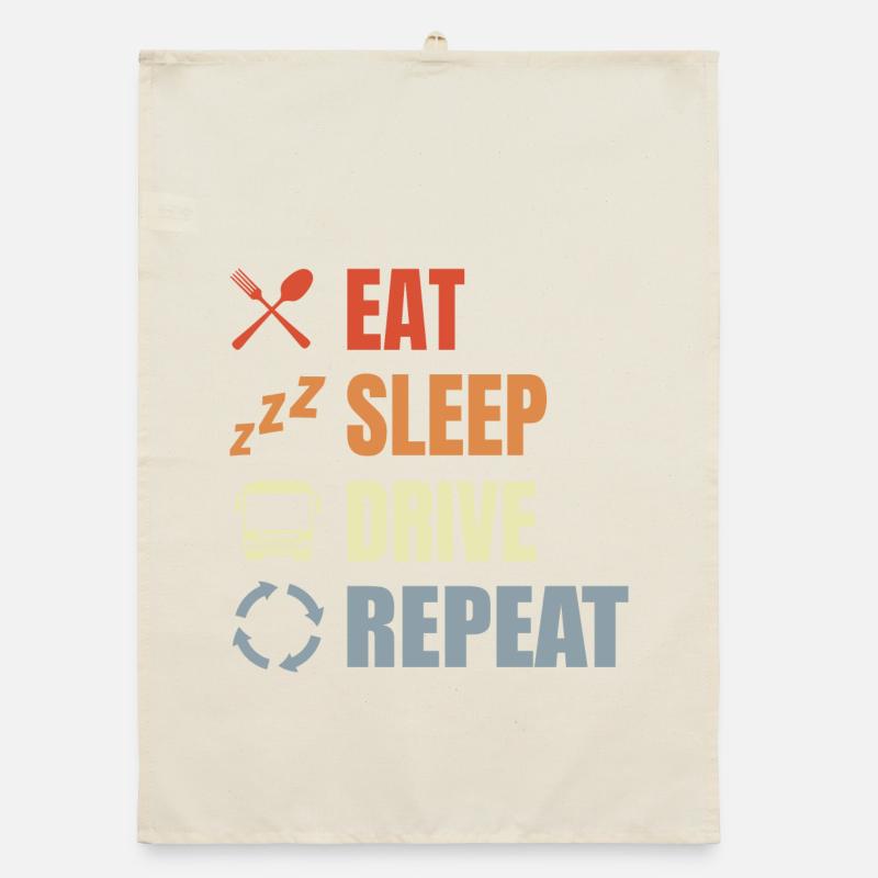 Manger Dormir Conduire Répéter Torchon bio