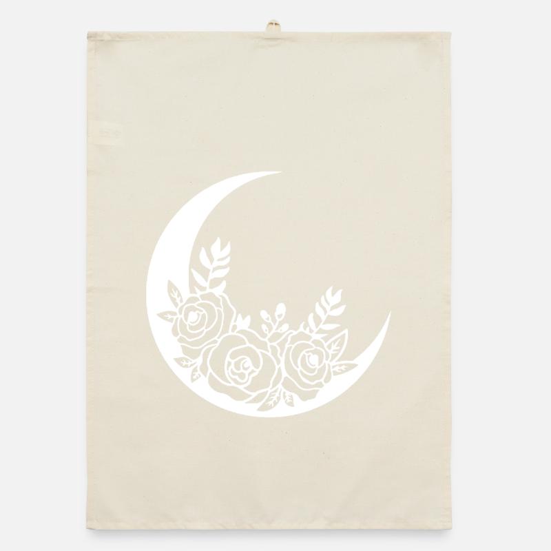 White Flowering Moon Organic dish towel