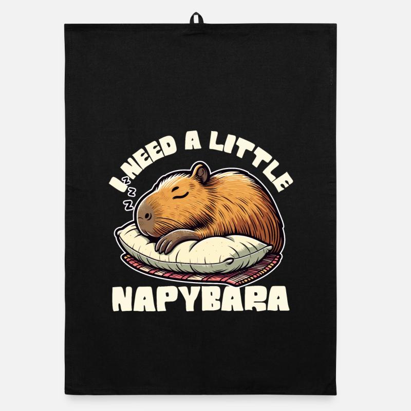 J’ai besoin d’un peu de Napybara, drôle de design de capybara Torchon bio