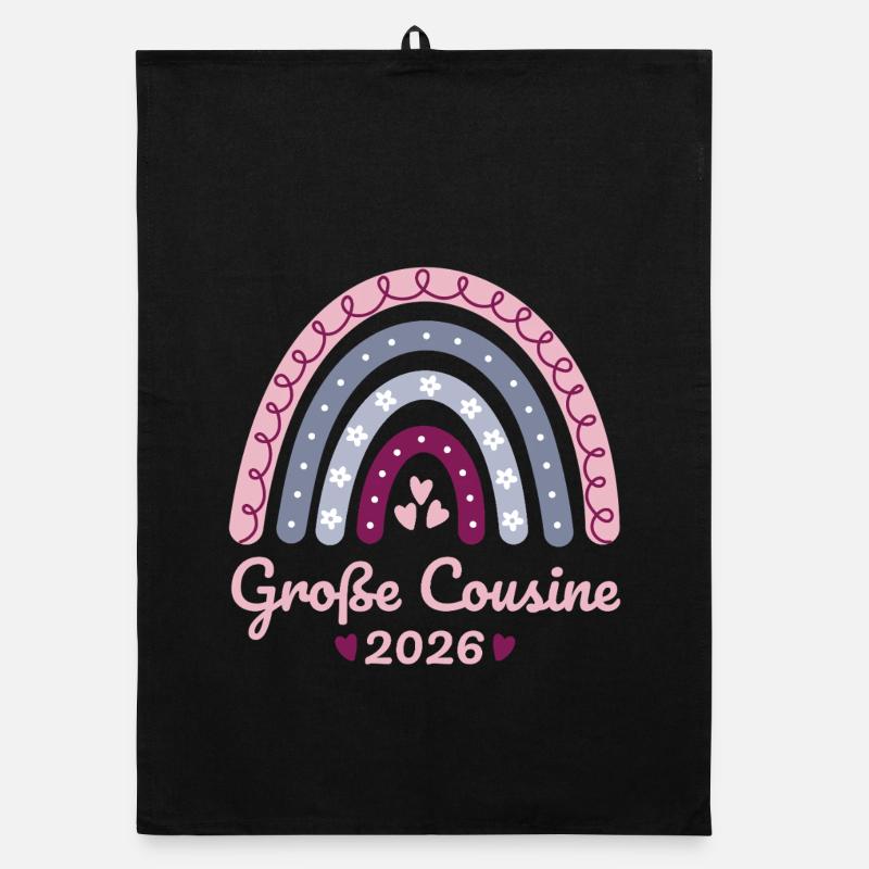 Große Cousine 2026 Regenbogen Organic Geschirrtuch