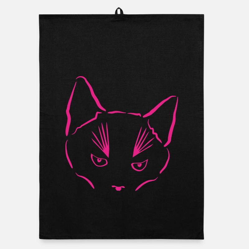 Cat in focus Organic dish towel