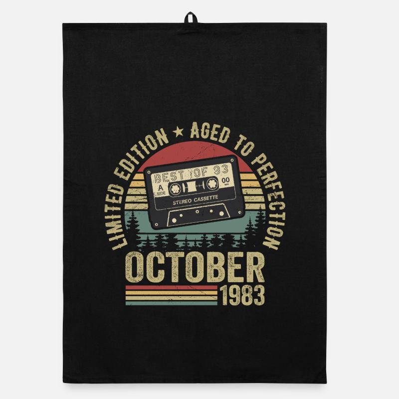 Oldtimer Oktober 1983 Geburtstag Geschenk Oktober Organic Geschirrtuch
