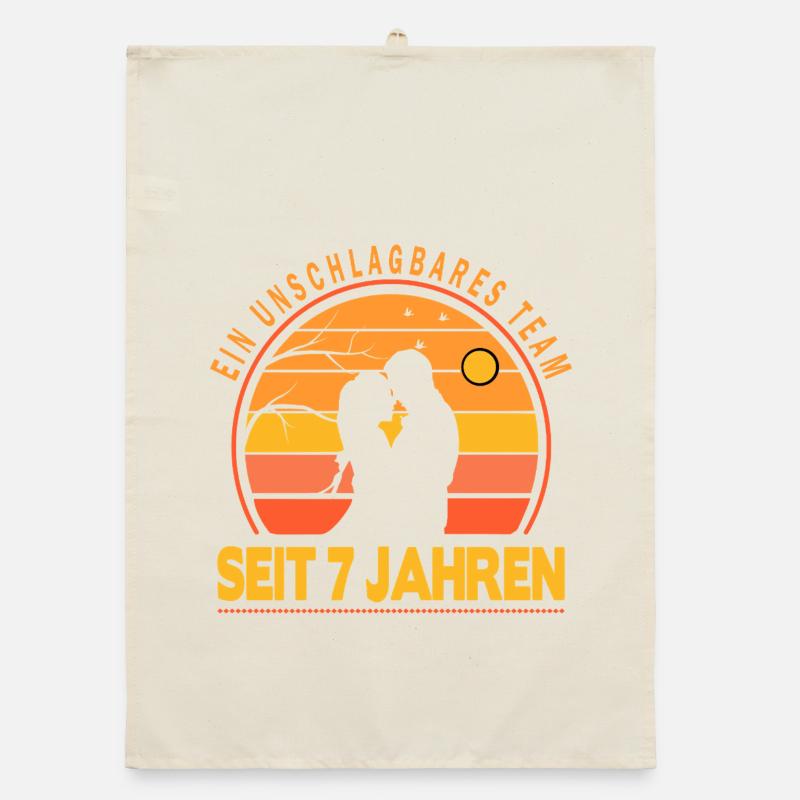 7 Jahre Beziehung Geschenk Partner Ehemann Ehefrau Organic Geschirrtuch