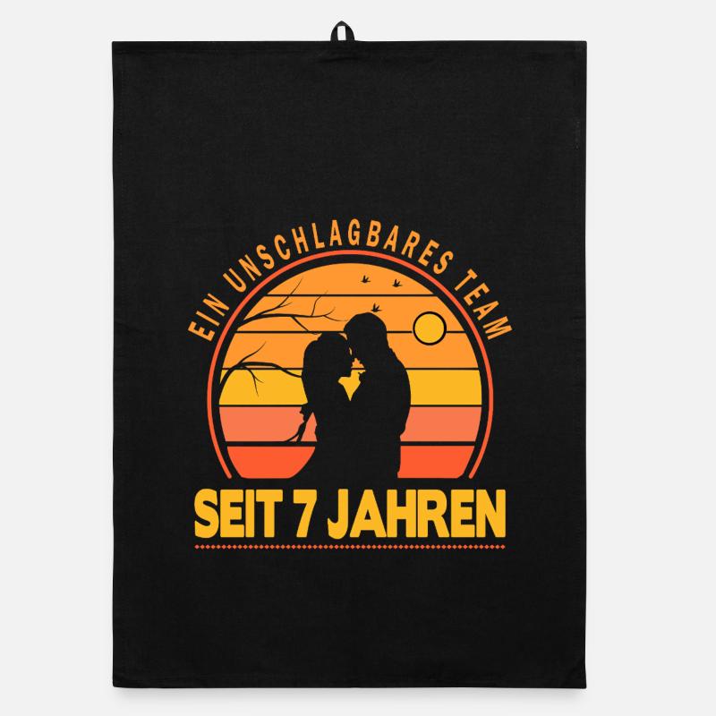 7 years relationship anniversary wedding anniversary Organic dish towel