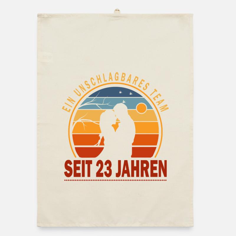 23 Years Relationship Gift Husband Wife Organic dish towel