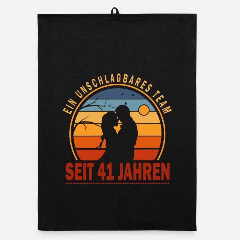 41 Jahre Beziehung Geschenk Ehemann Ehefrau Organic Geschirrtuch
