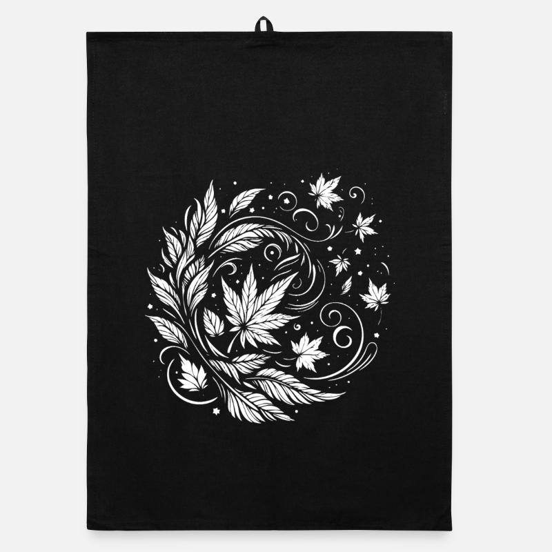Autumn Leaves in Wind Design – Fall Vibes Organic dish towel