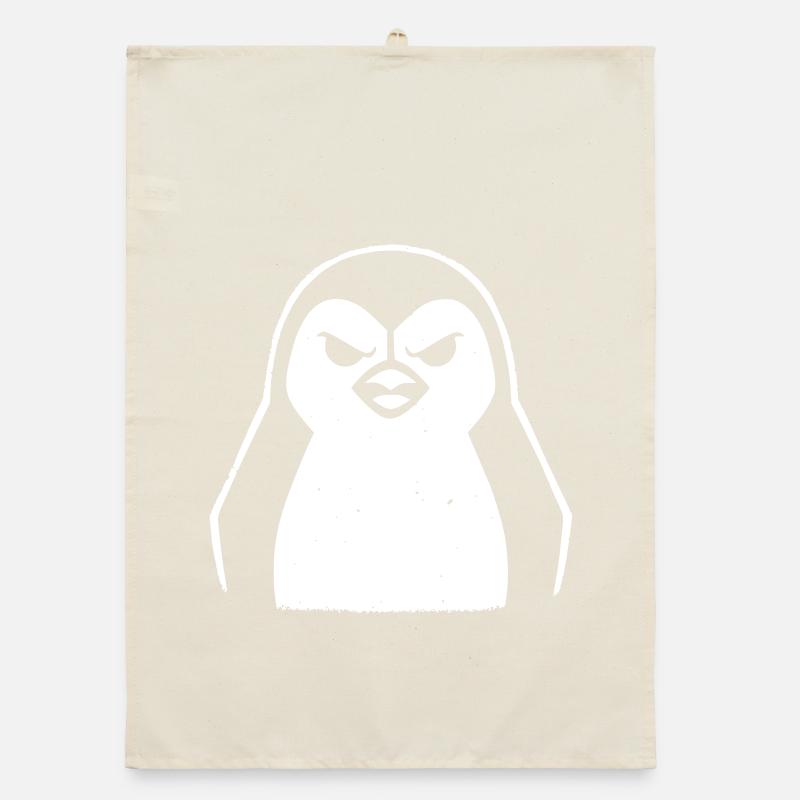 penguin stencil grunge minimalist-vector Linux Organic dish towel