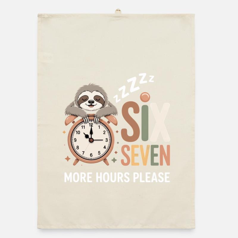 Sleeping Sloth: More Hours Please Organic dish towel