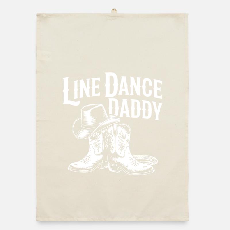 Line Dance Daddy Western Boots Organic dish towel