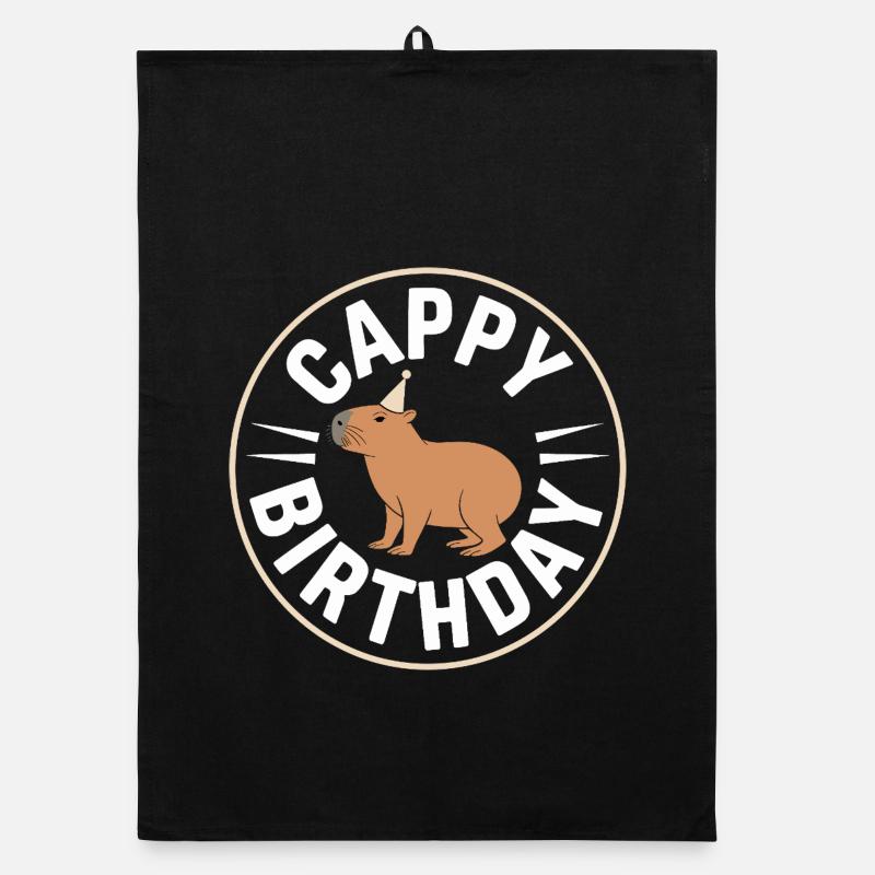 Capybara Geburtstag Cappy Birthday Lustiges Capy Organic Geschirrtuch