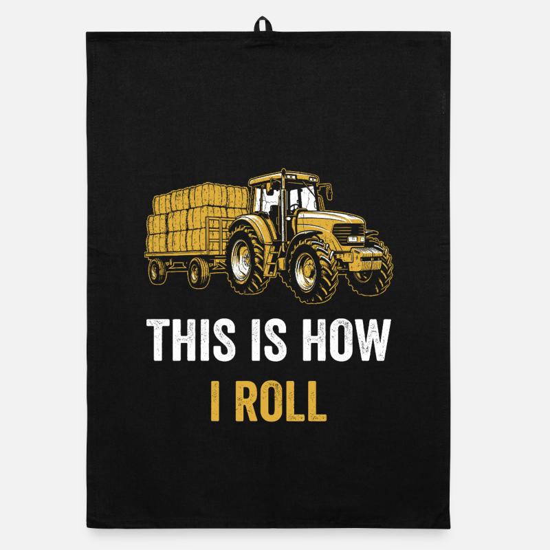Traktor Spruch So rolle ich Organic Geschirrtuch