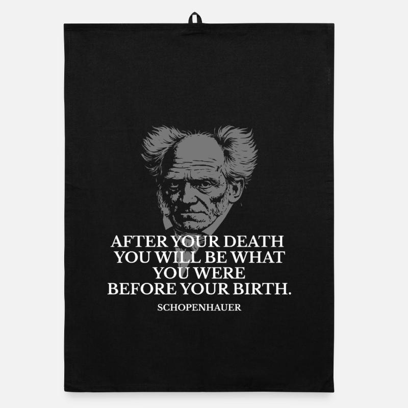 Schopenhauer Geburts- und Todeszitat Organic Geschirrtuch