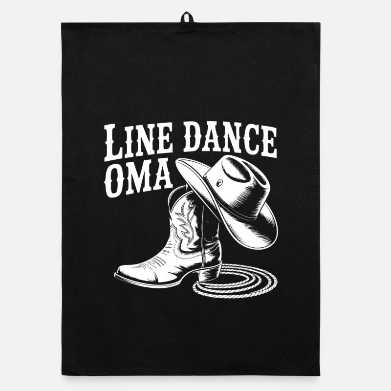 Line Dance Granny Cowboy Boots Organic dish towel