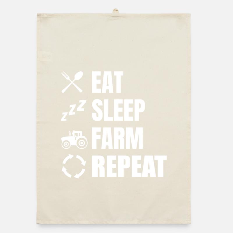 Eat, sleep, plough, repeat Organic dish towel