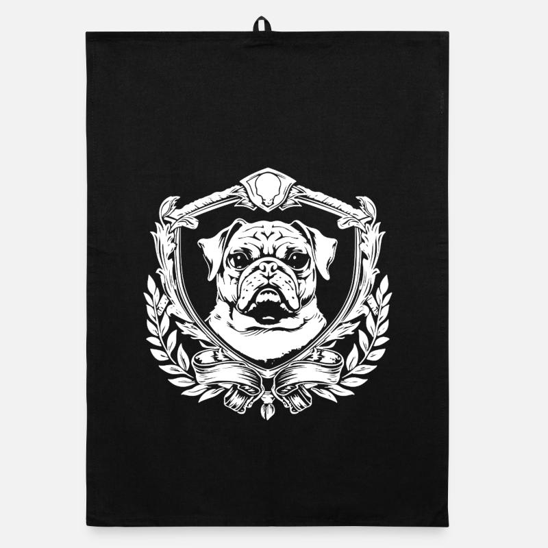 Blason de bouledogue avec laurier Torchon bio