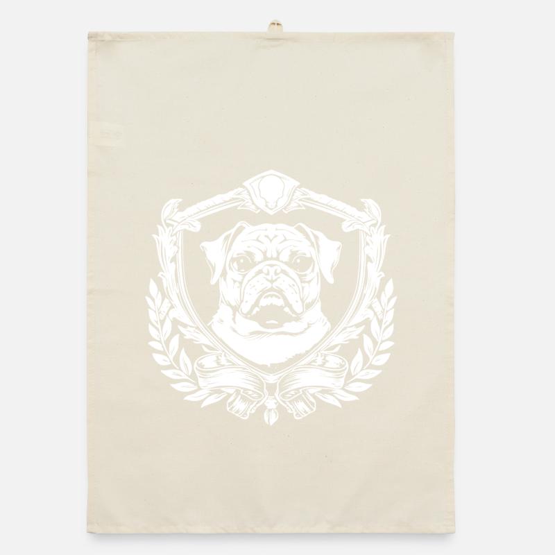 Blason de bouledogue avec laurier Torchon bio