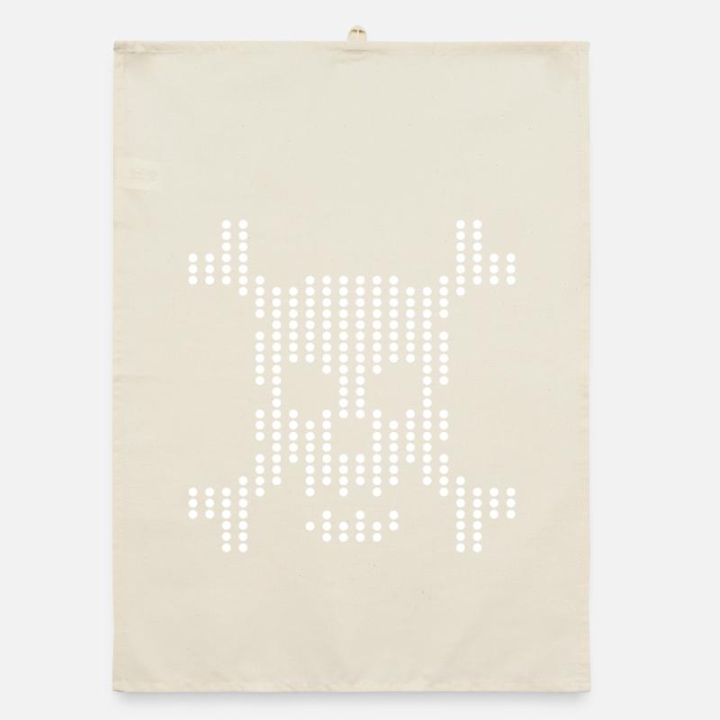 Dotted Skull Halftone Organic dish towel