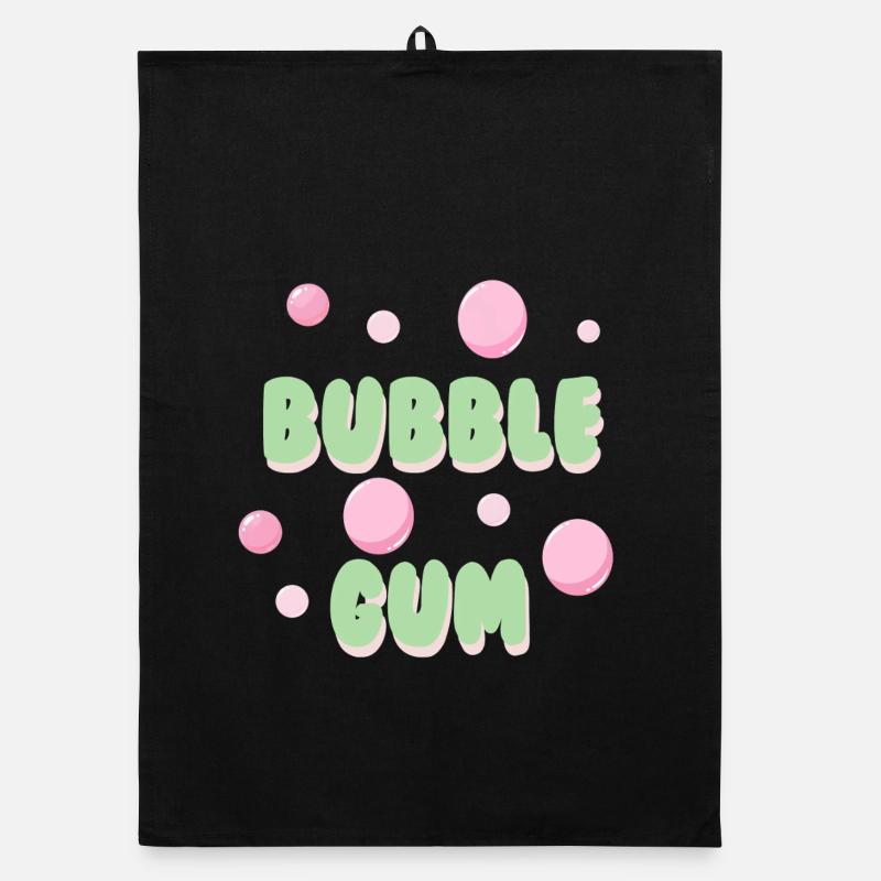 Typographie rétro pastel bubble gum Torchon bio