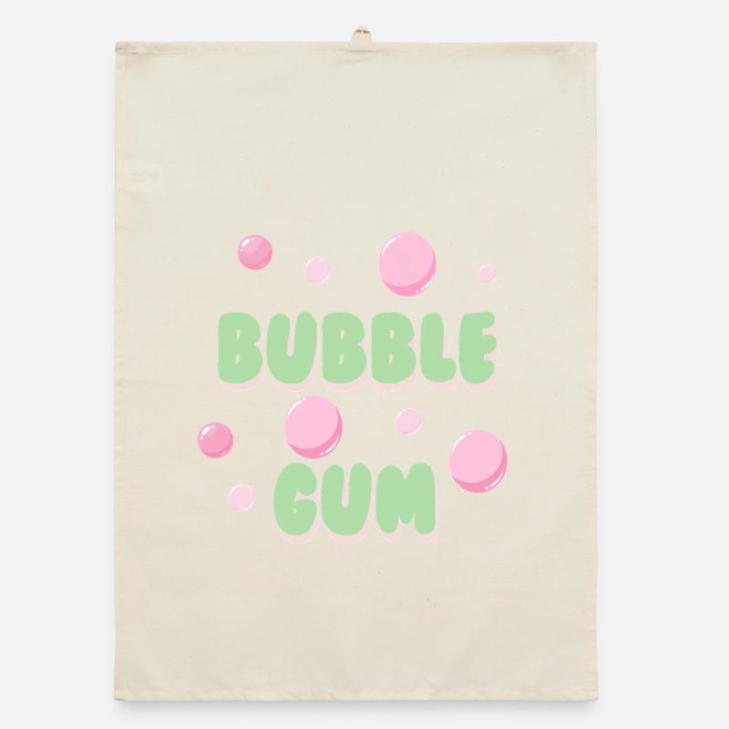 Bubble Gum Pastel Retro Typography Organic dish towel
