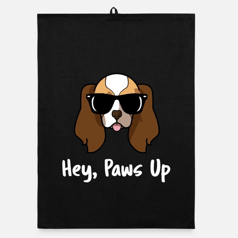 Hey Paws Up Cavalier King Charles Spaniel Kunst Organic Geschirrtuch