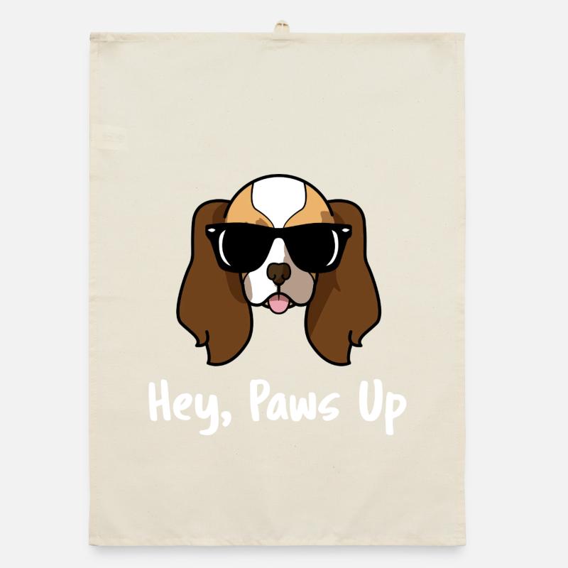 Hey Paws Up Cavalier King Charles Spaniel Kunst Organic Geschirrtuch