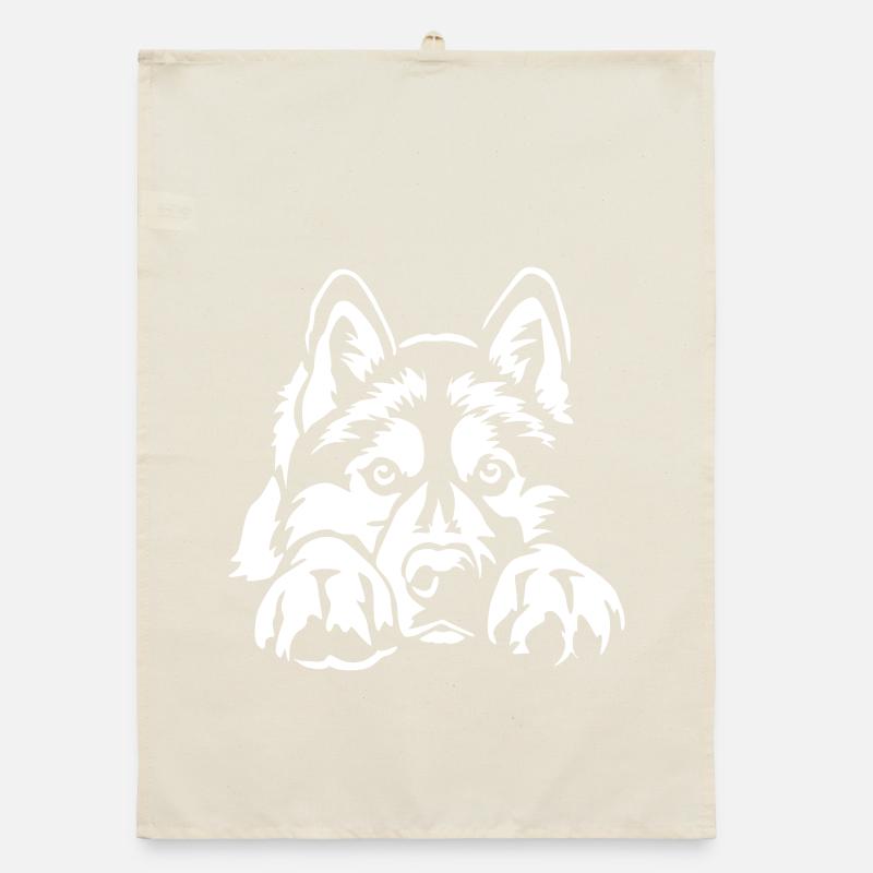 Siberian Husky "Black Edition" Organic dish towel