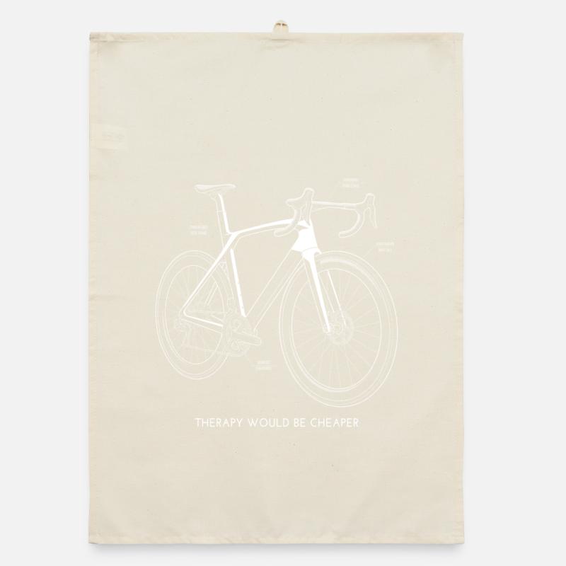 Rennrad Therapy Would Be Cheaper Spruch Organic Geschirrtuch