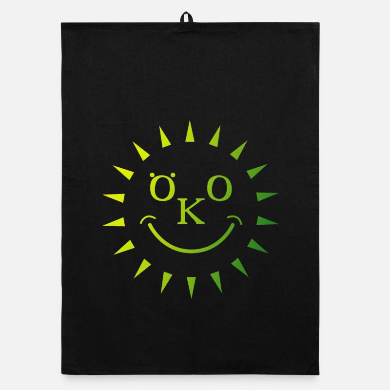 Eco Organic Sun Rays Nature Icône de la durabilité Torchon bio