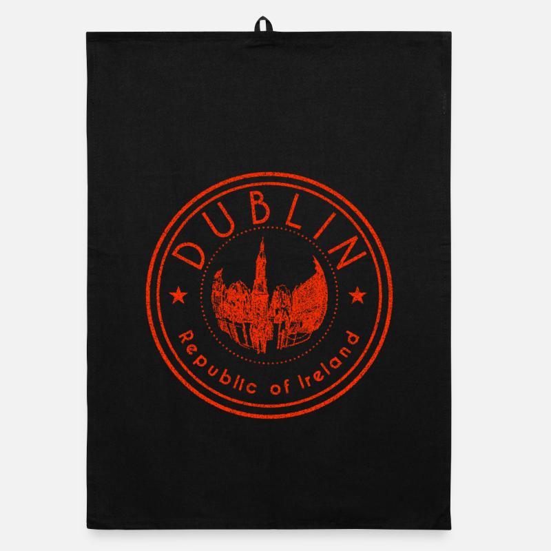 Dublin Skyline Stempel Organic Geschirrtuch