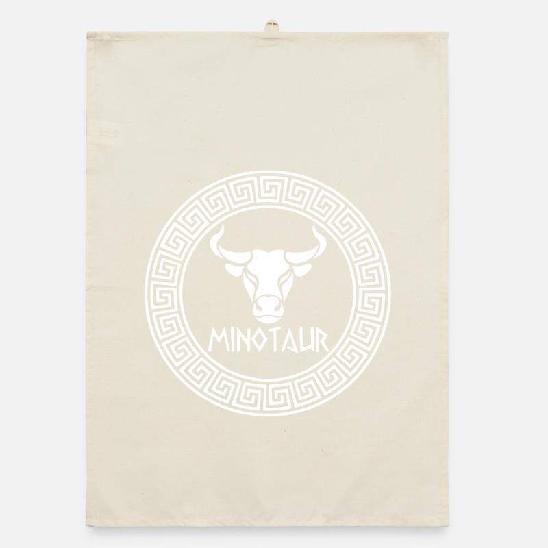 Der weiße Minotaurus Organic Geschirrtuch