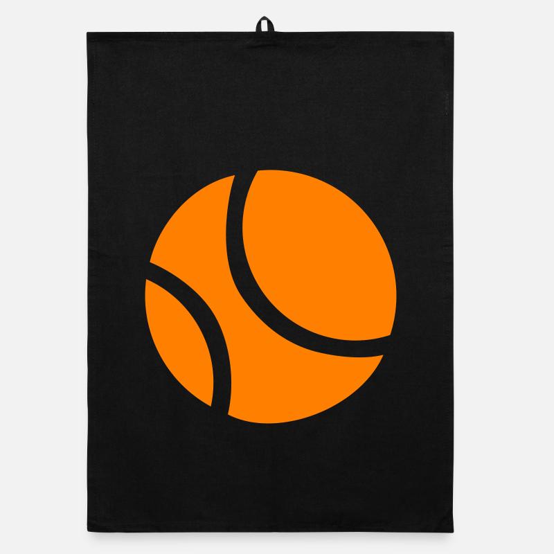 Basket-ball orange abstrait - Torchon bio - noir